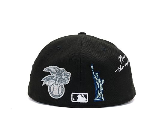 Kšiltovka New Era 59FIFTY MLB Script 5 New York Yankees Black / Optic White