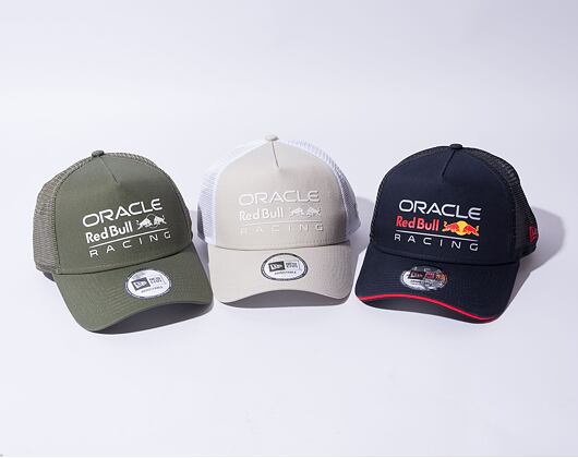 Kšiltovka New Era 9FORTY Seasonal Trucker Redbull F1 Stone Grey / White