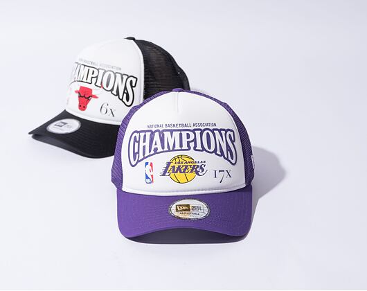 Kšiltovka New Era 9FORTY A-Frame Trucker NBA League Champions Los Angeles Lakers Purple