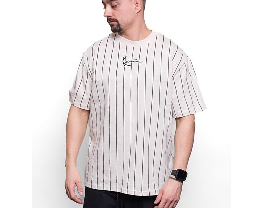 Triko Karl Kani Small Signature Pinstripe Tee light sand/black