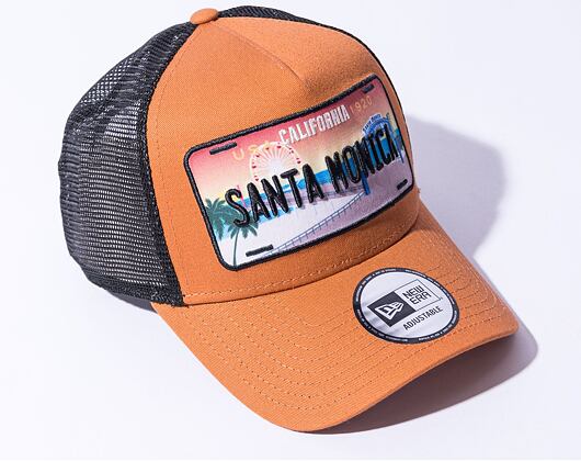 Kšiltovka New Era 9FORTY A-Frame Trucker License Plate California - Santa Monica Snapback Toffee