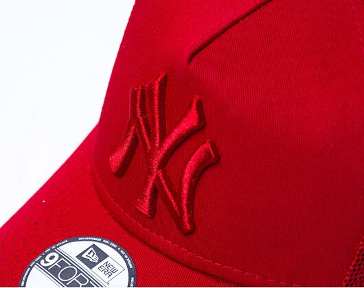 Dětská kšiltovka New Era 9FORTY Kids A-Frame Trucker MLB Tonal Mesh New York Yankees Scarlet