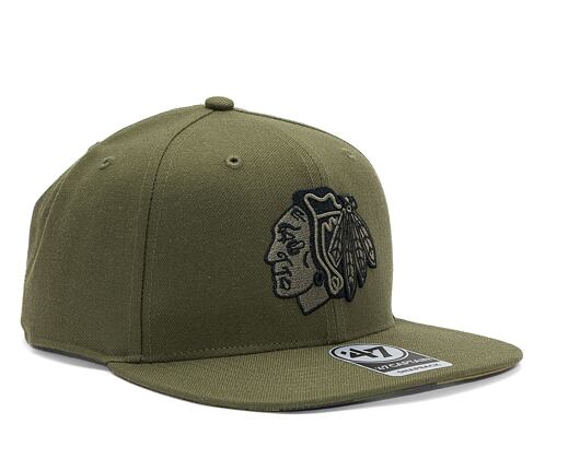 Kšiltovka '47 Brand NHL Chicago Blackhawks Ballpark Camo CAPTAIN Sandalwood
