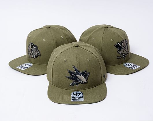 Kšiltovka '47 Brand NHL San Jose Sharks Ballpark Camo CAPTAIN Sandalwood