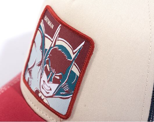 Kšiltovka Capslab Batman - Retro Batman Trucker Sand / Cardinal