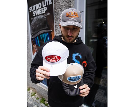 Kšiltovka Von Dutch Trucker Boston Sand/White