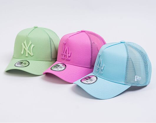 Dětská Kšiltovka New Era 9FORTY Kids A-Frame Trucker MLB Tonal Mesh Los Angeles Dodgers Pastel Blue