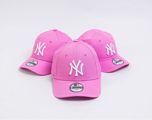 Dětská Kšiltovka New Era 9FORTY Kids MLB League Essential New York Yankees Wild Rose Pink / White
