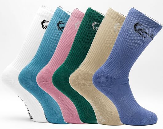 Ponožky Karl Kani Signature 6-Pack Socks pink/green/light/sand