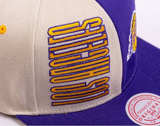 Kšiltovka Mitchell & Ness NBA Pop Panel Snapback Los Angeles Lakers Off White