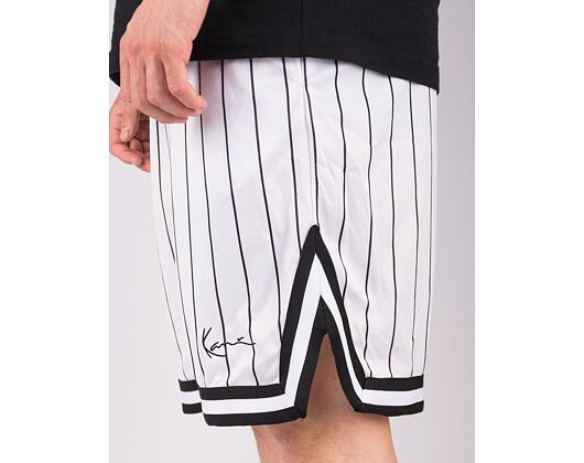 Kraťasy Karl Kani - Small Signature Pinstripe Mesh Shorts - White/Black