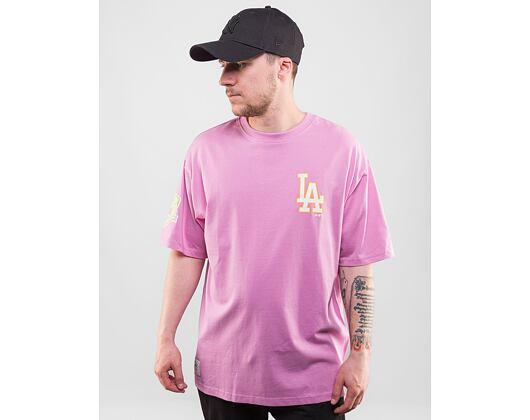 Triko New Era MLB Pastel Oversized Tee Los Angeles Dodgers Wild Rose Pink / Off White