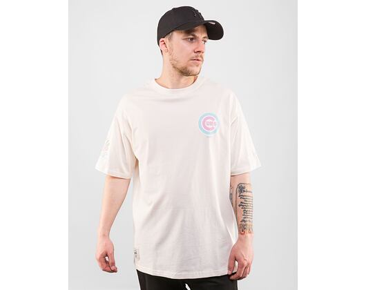 Triko New Era MLB Pastel Oversized Tee Chicago Cubs Off White / Pastel Blue