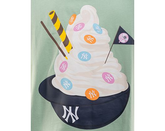 Triko New Era MLB Icecream Oversized Tee New York Yankees Bright Green / Off White