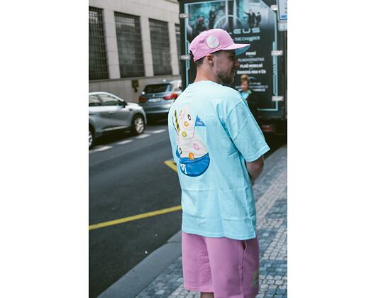 Triko New Era MLB Icecream Graphic Oversized Tee Los Angeles Dodgers Pastel Blue / Off White