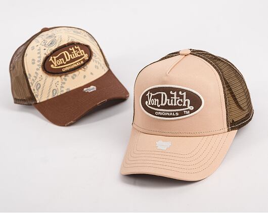Kšiltovka Von Dutch Trucker Boston Powder/Brown