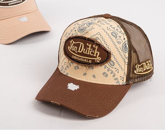 Kšiltovka Von Dutch Trucker Kalmar Poly Woven Brown Bandana