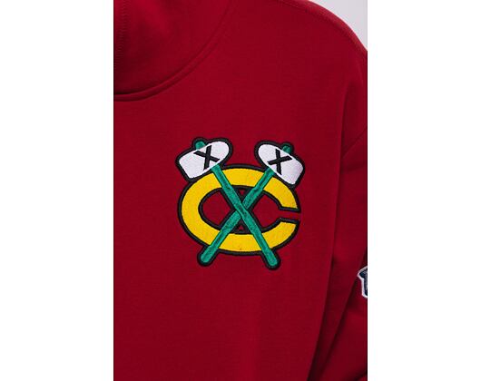 Mikina Mitchell & Ness NHL City Collection Fleece Hoody Blackhawks Scarlet
