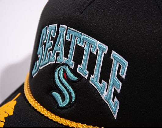Kšiltovka Mitchell & Ness Nhl Gold Leaf Trucker Kraken Black