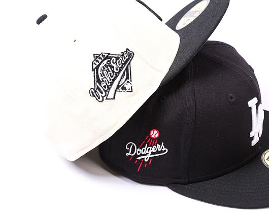Kšiltovka New Era 59FIFTY MLB Team Side Patch Los Angeles Dodgers Black / White