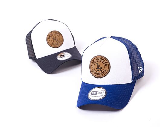 Kšiltovka New Era 9FORTY A-Frame Trucker MLB Team Patch Los Angeles Dodgers White / Dark Royal