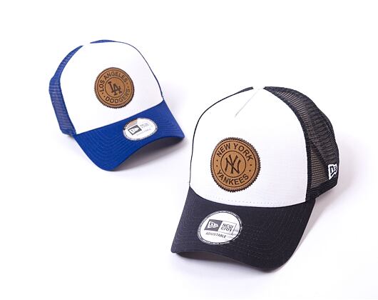 Kšiltovka New Era 9FORTY A-Frame Trucker MLB Team Patch New York Yankees White / Dark Royal