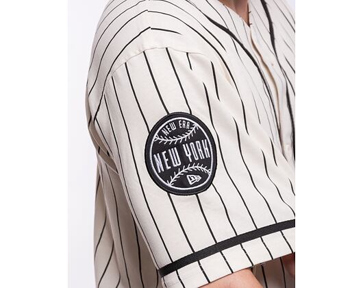 Triko New Era Pinstripe Jersey Off White / Black