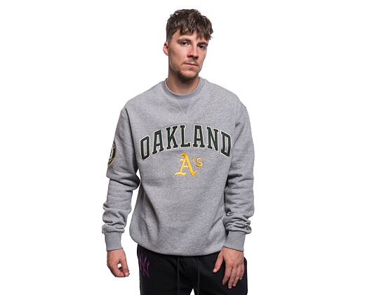Mikina New Era MLB Large Logo Oversized Crewneck Oakland Athletics Cooperstown Heather Gray / Dark G