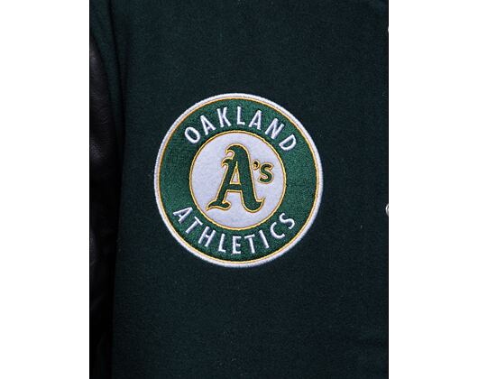 Bunda New Era MLB Large Logo Varsity Oakland Athletics Cooperstown Dark Green / Black