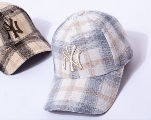 Dámská kšiltovka New Era 9FORTY Womens MLB Plaid New York Yankees Stone / Walnut