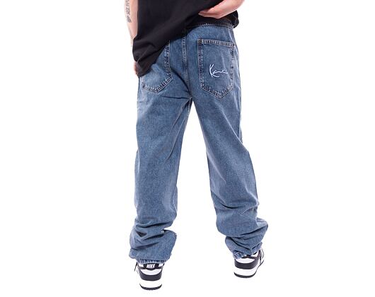 Džíny Karl Kani Small Signature Baggy Five Pocket Denim vintage mid blue
