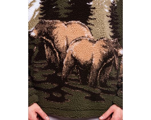 Fleecová Bunda Karl Kani Metal Signature Landscape Teddy Troyer olive/brown/blue