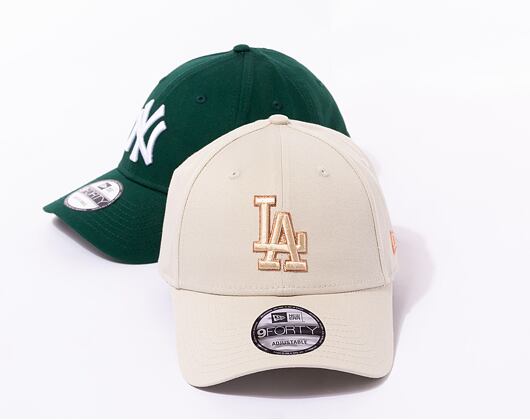 Kšiltovka New Era 9FORTY MLB Metallic Outline Los Angeles Dodgers Stone / Metallic Gold