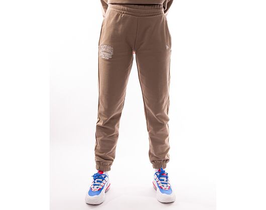 Dámské tepláky New Era Arch Wordmark Joggers Ash Brown / White