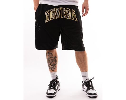 Kraťasy New Era Oversized Mesh Shorts - Black / Metallic Gold