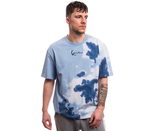 Triko Karl Kani Small Signature Tie Dye Diner Tee light blue/navy