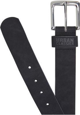 Pásek Urban Classics Suede Leather Imitation Belt - Black / Silver