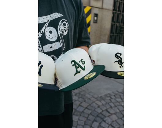 Kšiltovka New Era 59FIFTY MLB Oakland Athletics Retro - Cream White