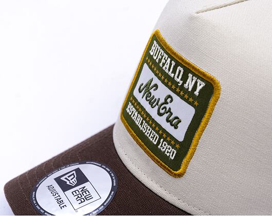 Kšiltovka New Era - Buffalo Patch Canvas 9FORTY Trucker - Stone / Brown