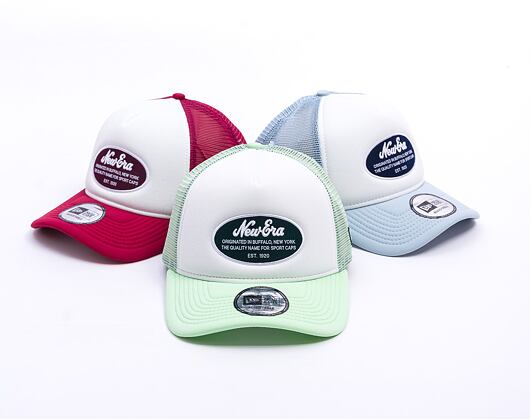 Kšiltovka New Era - Branded Oval Foam Patch 9FORTY Trucker - White / Green