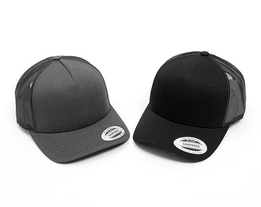 Kšiltovka Yupoong 5-Panel Retro Trucker Cap Charcoal