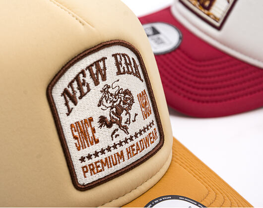 Kšiltovka New Era - Branded Graphic Patch 9FORTY Trucker - Stone / Yellow
