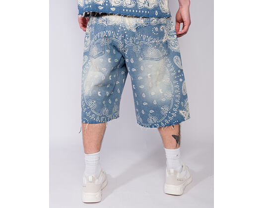 Džínové Kraťasy - Kani Paisley Jorts - Blue