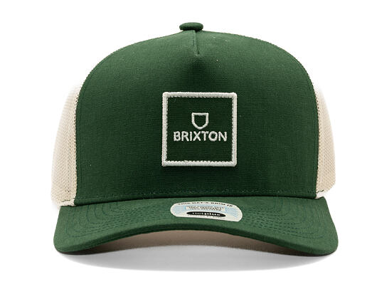 Kšiltovka Brixton - Alpha Block X C Mp Mesh Cap - Dark Forest/Off White