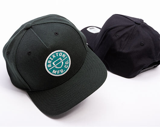 Kšiltovka Brixton - Crest C Mp Snapback - Black/Silver Pine