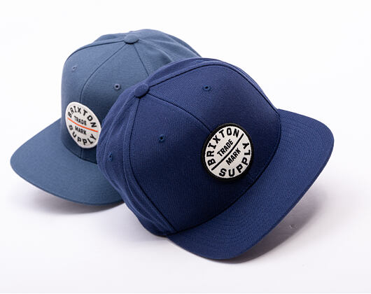 Kšiltovka Brixton - Oath Iii Snapback - Washed Navy/White/Black