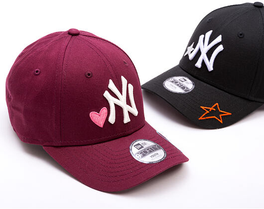 Dětská Kšiltovka New Era - MLB Heart Icon 9FORTY - NY Yankees - Burgundy