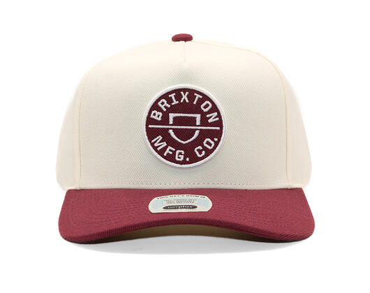 Kšiltovka Brixton - Crest C Mp Snapback - Port/Off White