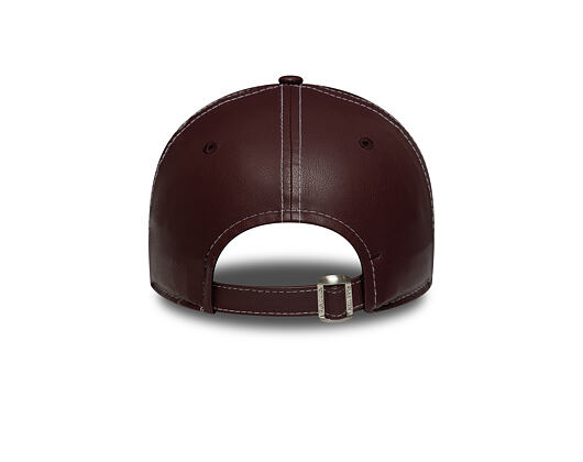 Dámská Kšiltovka New Era - MLB Contrast Stitch PU Leather 9FORTY - NY Yankees - Burgundy / White