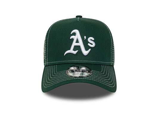 Kšiltovka New Era - MLB Contrast Stitch WS Retro 9FORTY Trucker - Oakland Athletics - Dark Green